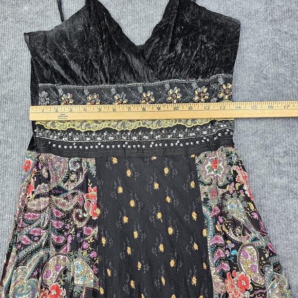 Vintage Hourglass Dress Womens Medium Y2K Fairy Black Whimsigoth Velvet Boho - Picture 4 of 8